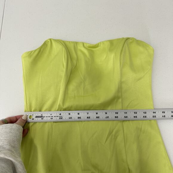 Elliatt Womens Dress M Lime Green Emani Strapless Corset Bust Satin Y2K Party - Picture 6 of 14